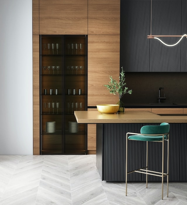 grey and cream kitchen