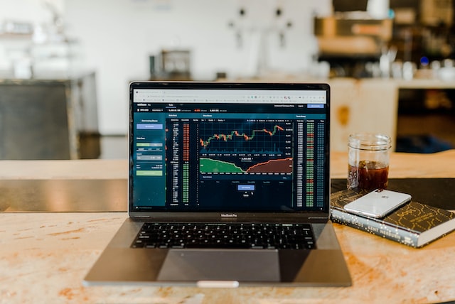 financial statistics on the screen
