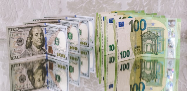 dollars and euros on the table