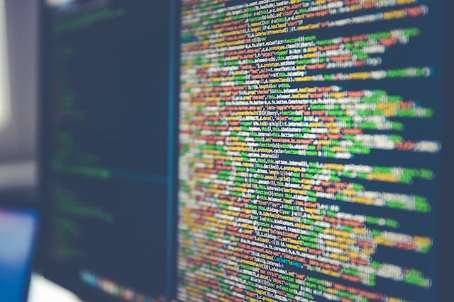 code on the screen
