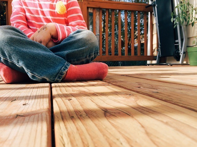 terrace flooring made of pine wood