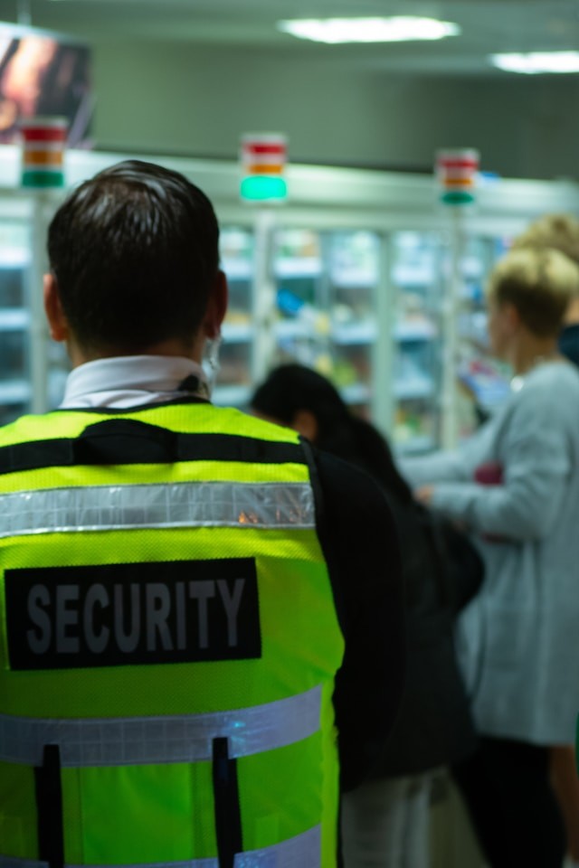 guard in security jacket